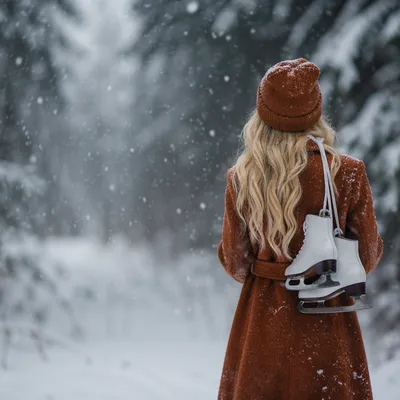 Soft Snowfall Christmas Woodland Background
