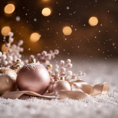 Soft Falling Snow Christmas Ornament Background