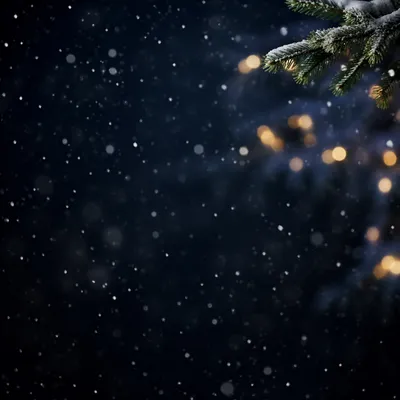 Soft Falling Snow Christmas Night Background