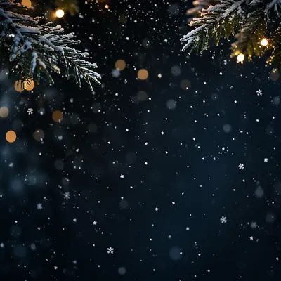 Soft Falling Snow Christmas Night Background