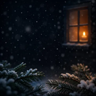 Soft Snowfall Christmas Night Background