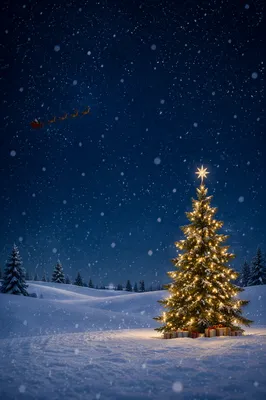 Soft Falling Snow Christmas Night Background