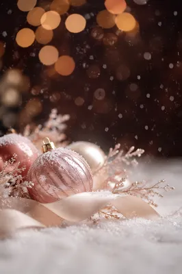 Soft Snowfall Christmas Ornament Background