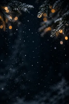 Soft Falling Snow Christmas Night Background