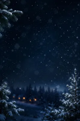 Soft Snowfall Christmas Night Background