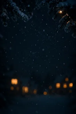 Soft Falling Snow Christmas Night Background