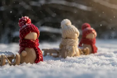 Soft Snowfall Christmas Ornaments Background