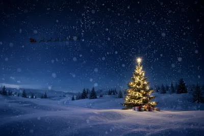 Soft Falling Snow Christmas Night Background