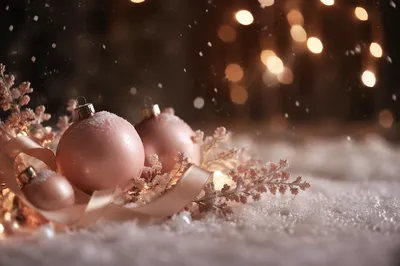 Soft Falling Snow Christmas Ornament Background