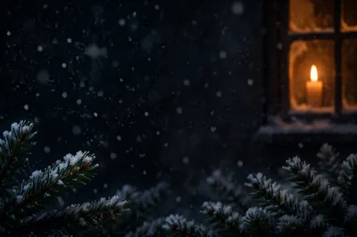 Soft Snowfall Christmas Night Background
