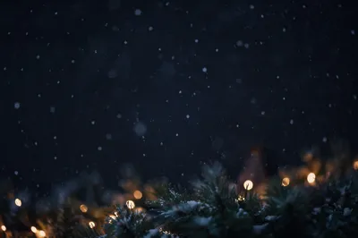 Soft Snowfall Over Charcoal Christmas Night
