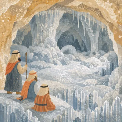 Frozen Snow Crystal Cavern Background