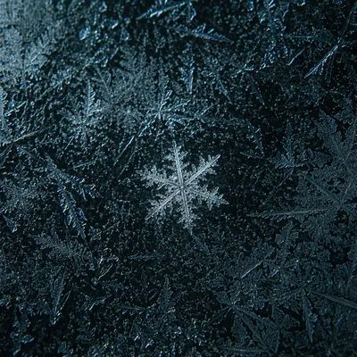 Glowing Snowflake on Dark Frost Texture