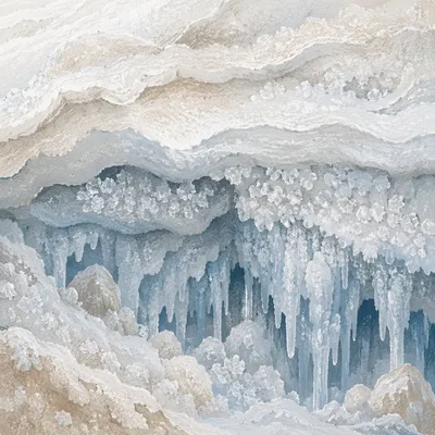 White Frozen Crystal Snow Texture Background