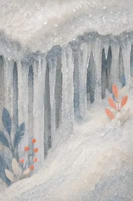 Frozen Snow Crystals Winter Texture Background