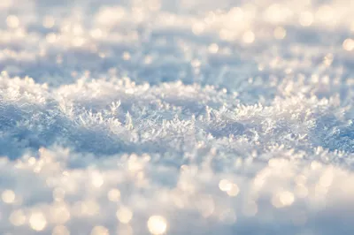 Sparkling White Snow Crystal Macro Background