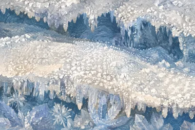 Pristine Frozen Snow Crystal Background