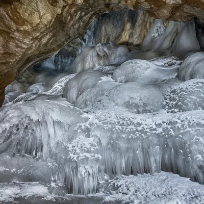 Frozen Snow Crystal Cavern Background