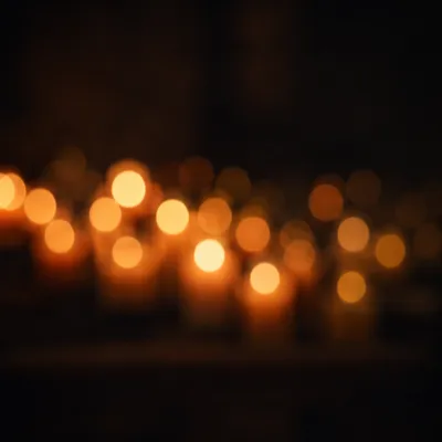 Warm Amber Bokeh on Dark Background