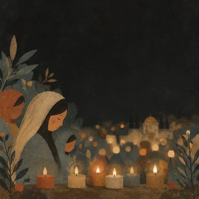 Glowing Candles with Warm Bokeh Lights