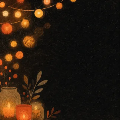 Warm Golden Bokeh on Dark Background