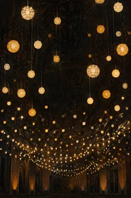 Warm Golden Bokeh Lights on Dark