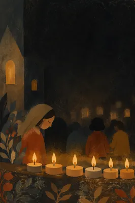 Glowing Candles with Warm Bokeh Lights