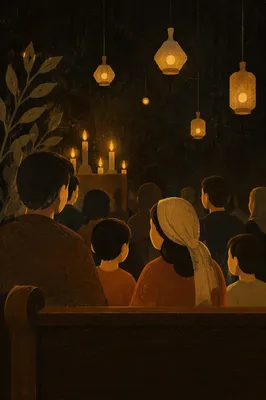 Soft Golden Bokeh Lights in Darkness