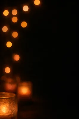 Warm Golden Bokeh on Dark Background