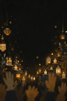 Golden Bokeh Lights in Dark Interior