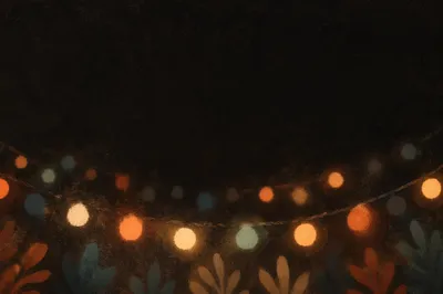 Warm Bokeh String Lights on Dark