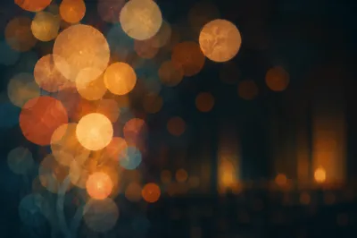 Warm Bokeh Lights on Dark Background