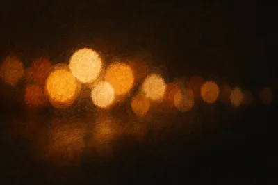 Warm Golden Bokeh Lights on Dark