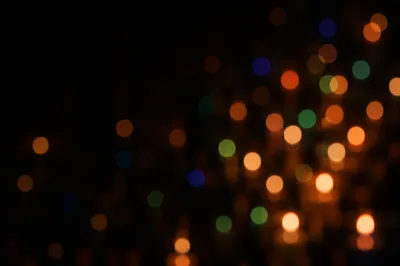 Warm Bokeh Lights on Dark Background