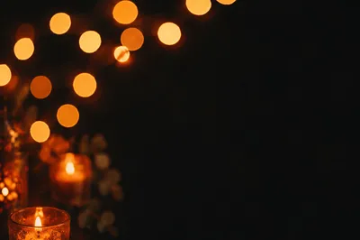 Warm Golden Bokeh on Dark Background