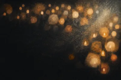 Warm Bokeh Lights on Dark Background