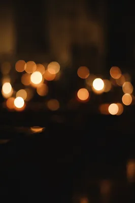 Warm Golden Bokeh Lights on Dark