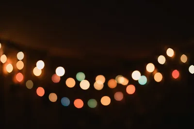 Warm Bokeh String Lights on Dark