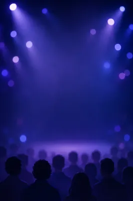 Purple Blue Bokeh Lights in Hall