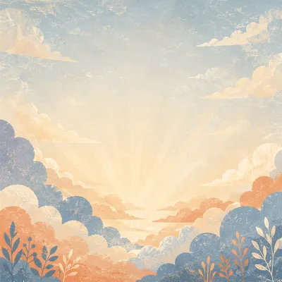 Soft Layered Clouds with Sun Rays