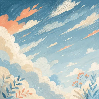 Wispy Cirrus Clouds in Blue Sky