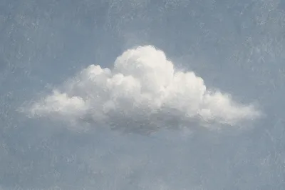 Single Soft Cloud in Blue Sky
