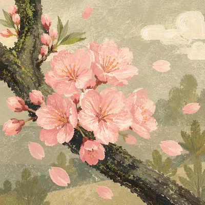 Soft Pink Cherry Blossoms Spring Background