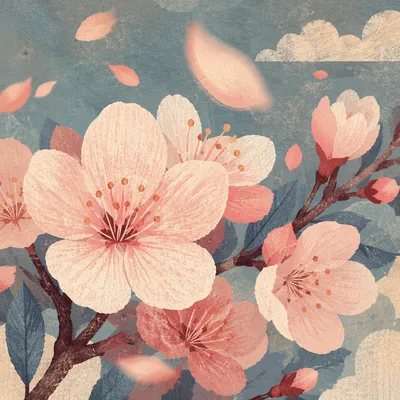 Soft Pink Cherry Blossoms in Spring Light