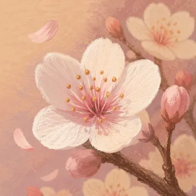 Soft Pink Cherry Blossom Spring Background
