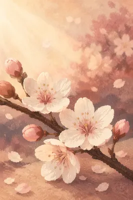 Soft Pink Cherry Blossom Spring Background