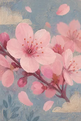 Soft Pink Cherry Blossom Spring Background