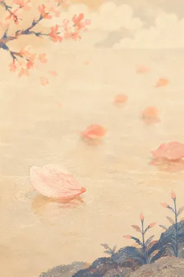 Soft Cherry Blossom Petals on Water