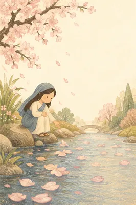 Soft Pink Cherry Blossom Stream Background