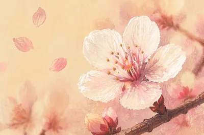 Soft Pink Cherry Blossom Spring Background